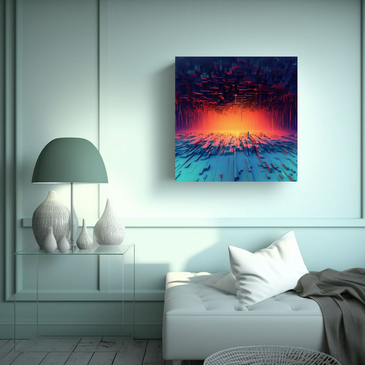 GENERICO - Fondo Glitch Estilo Urbano Para Decoración De 70x70 Cm