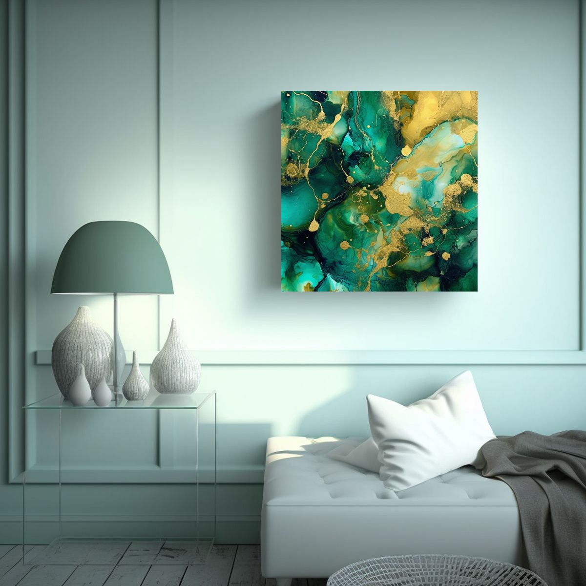 GENERICO - Obra Innovadora Con Textura De Tinta Alcohol En 80x80 Cm