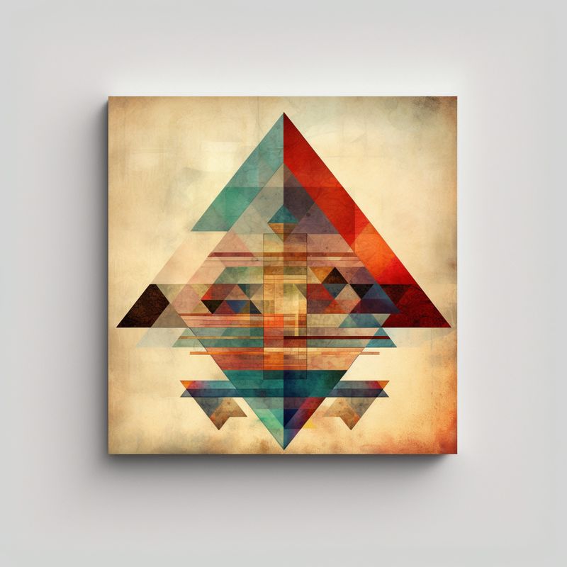GENERICO - Lienzo Arte Conceptual Estilo Geometría Brillante 70x70 Cm