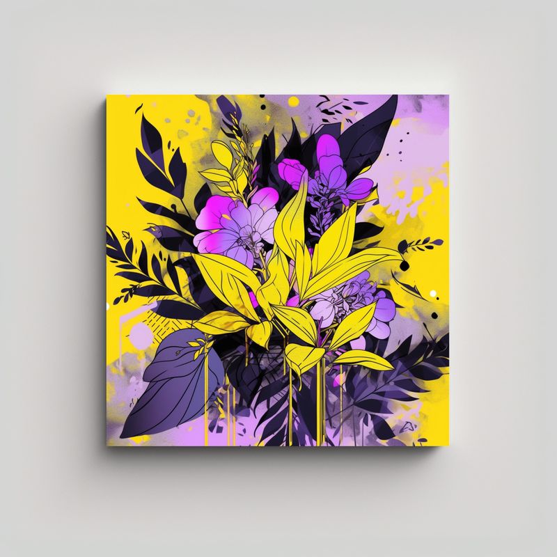 GENERICO - Pinturas De Decoración Con Ambiente Neonoir En 80x80 Cm