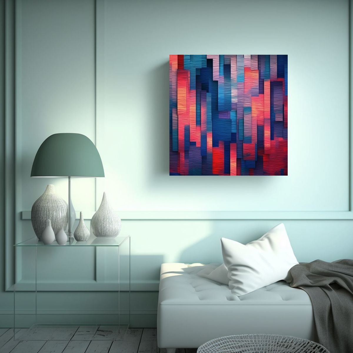 GENERICO - Pintura Moderna En Bastidor: Textura Abstracta 90x90 Cm