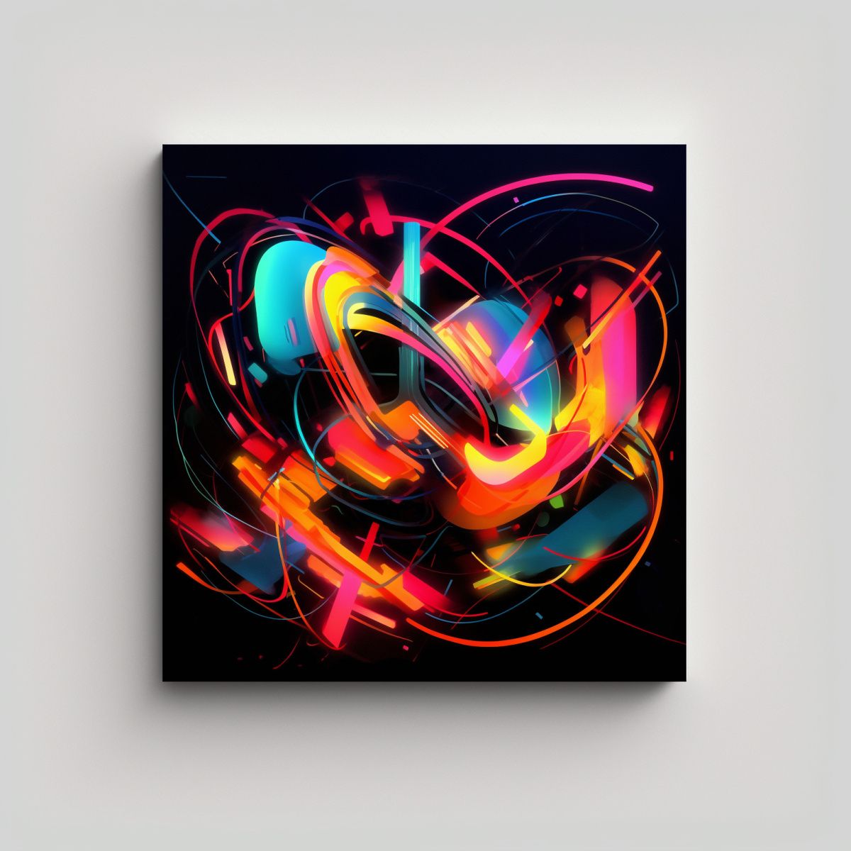 GENERICO - Pinturas Abstractas Neon Clásicas Con Tonos 70x70 Cm