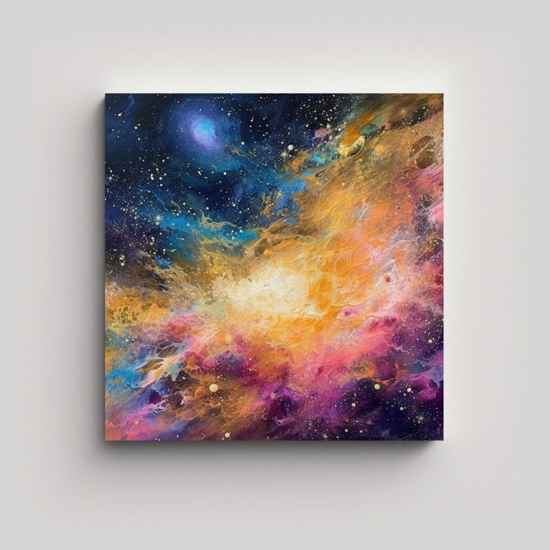 GENERICO - Pintura Decorativa Espacio Abstracto Brillo 90x90 Cm