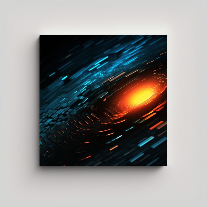 GENERICO - Cuadro Abstracto Moderno De Ambiente Oscuro Con 70x70 Cm