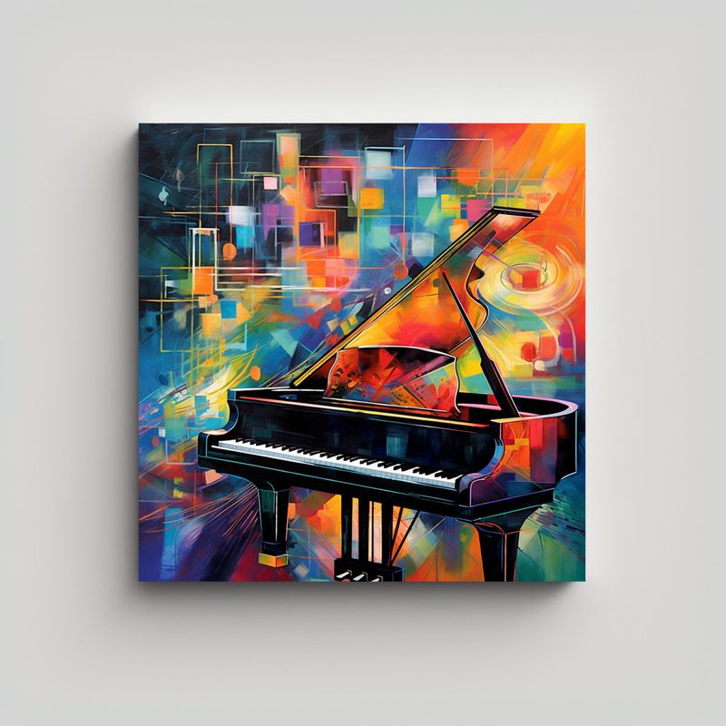 GENERICO - Pintura Decorativa Musical En Colores Fascinantes 80x80 Cm