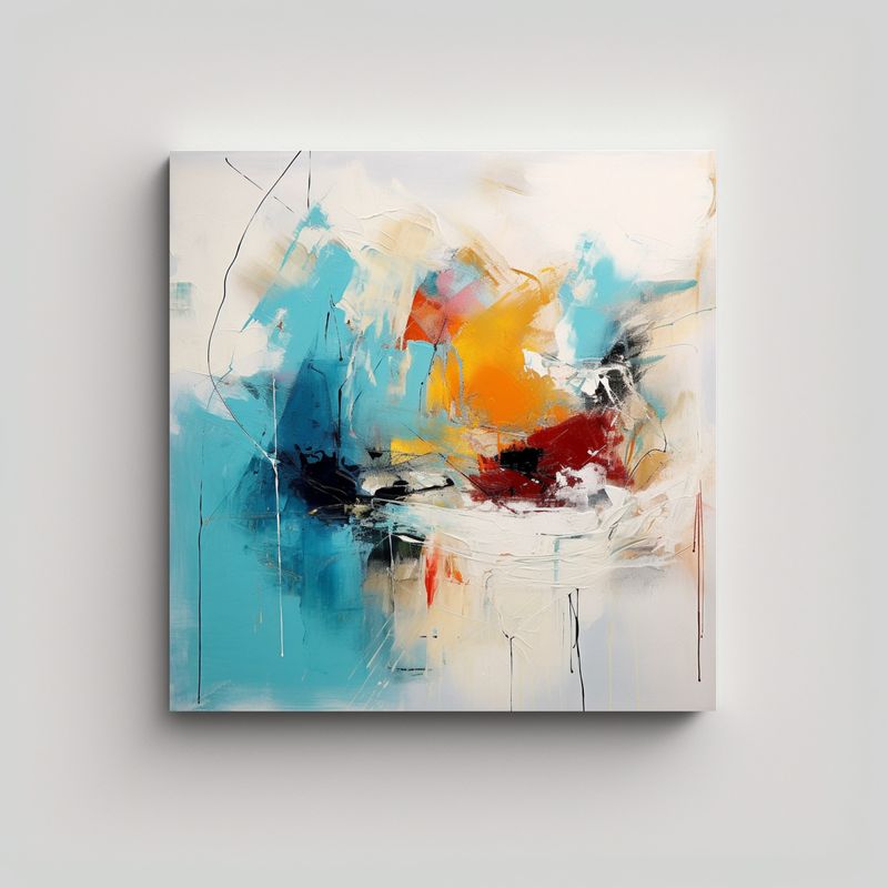 GENERICO - Pintura Abstracta Contemporánea Creativa Cuadro 90x90 Cm