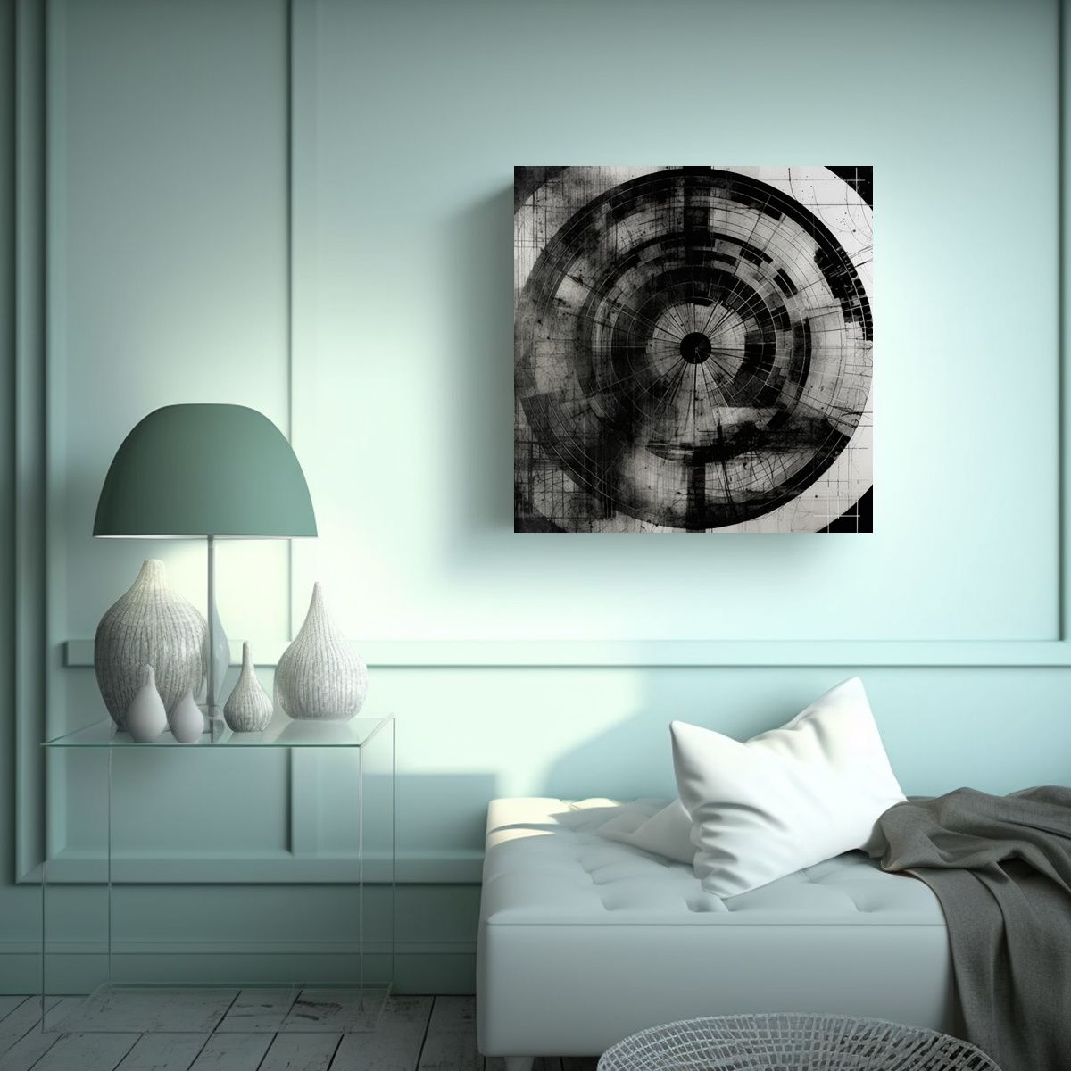 GENERICO - Pinturas Decorativas Generativas En Blanco Y 50x50 Cm
