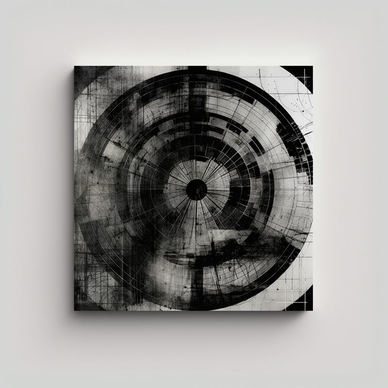 GENERICO - Pinturas Decorativas Generativas En Blanco Y 80x80 Cm