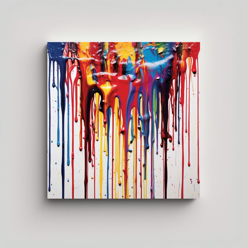 GENERICO - Pintura Decorativa Unica Salpicadura Goteo Canva 50x50 Cm