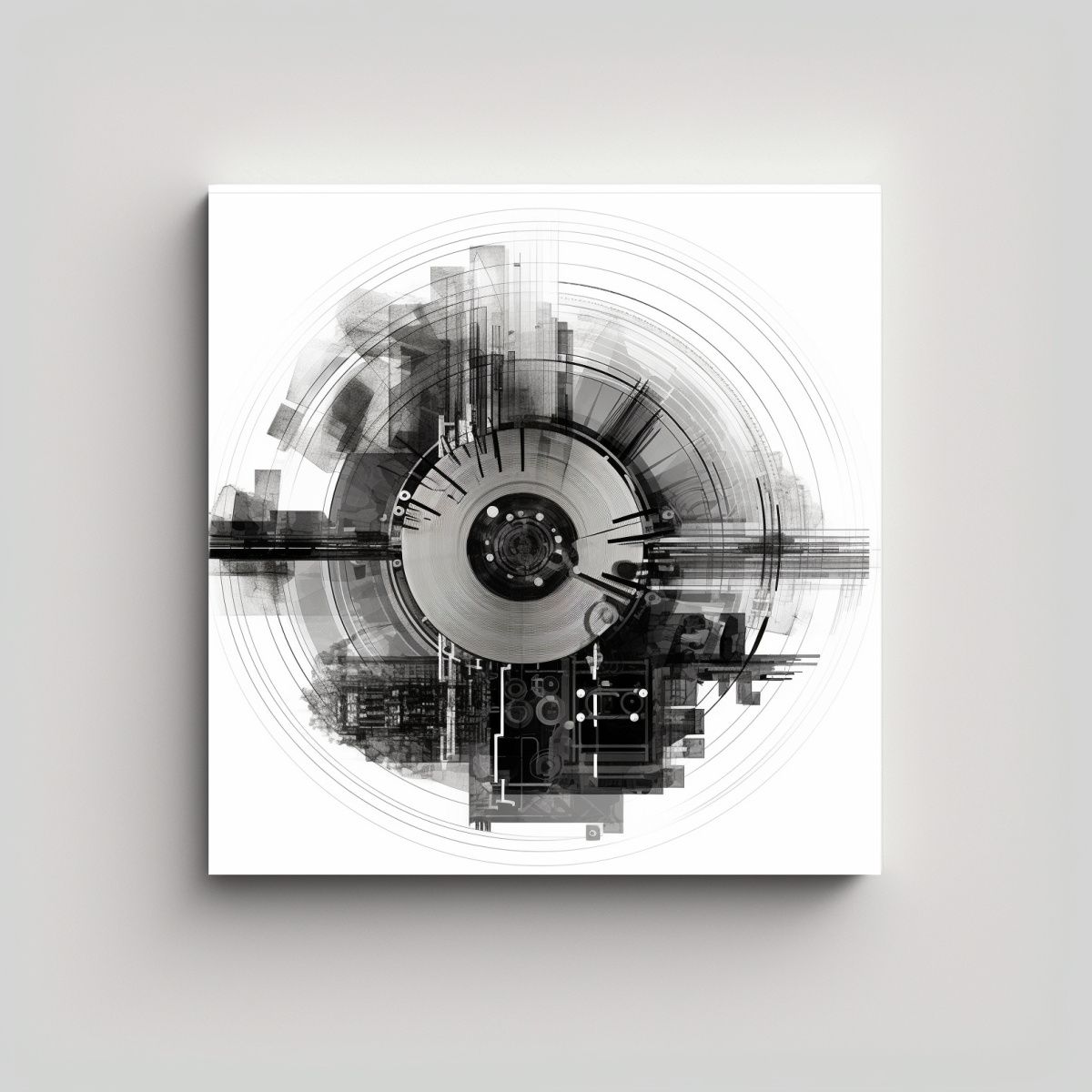 GENERICO - Pinturas Decorativas Generativas En Blanco Y 80x80 Cm