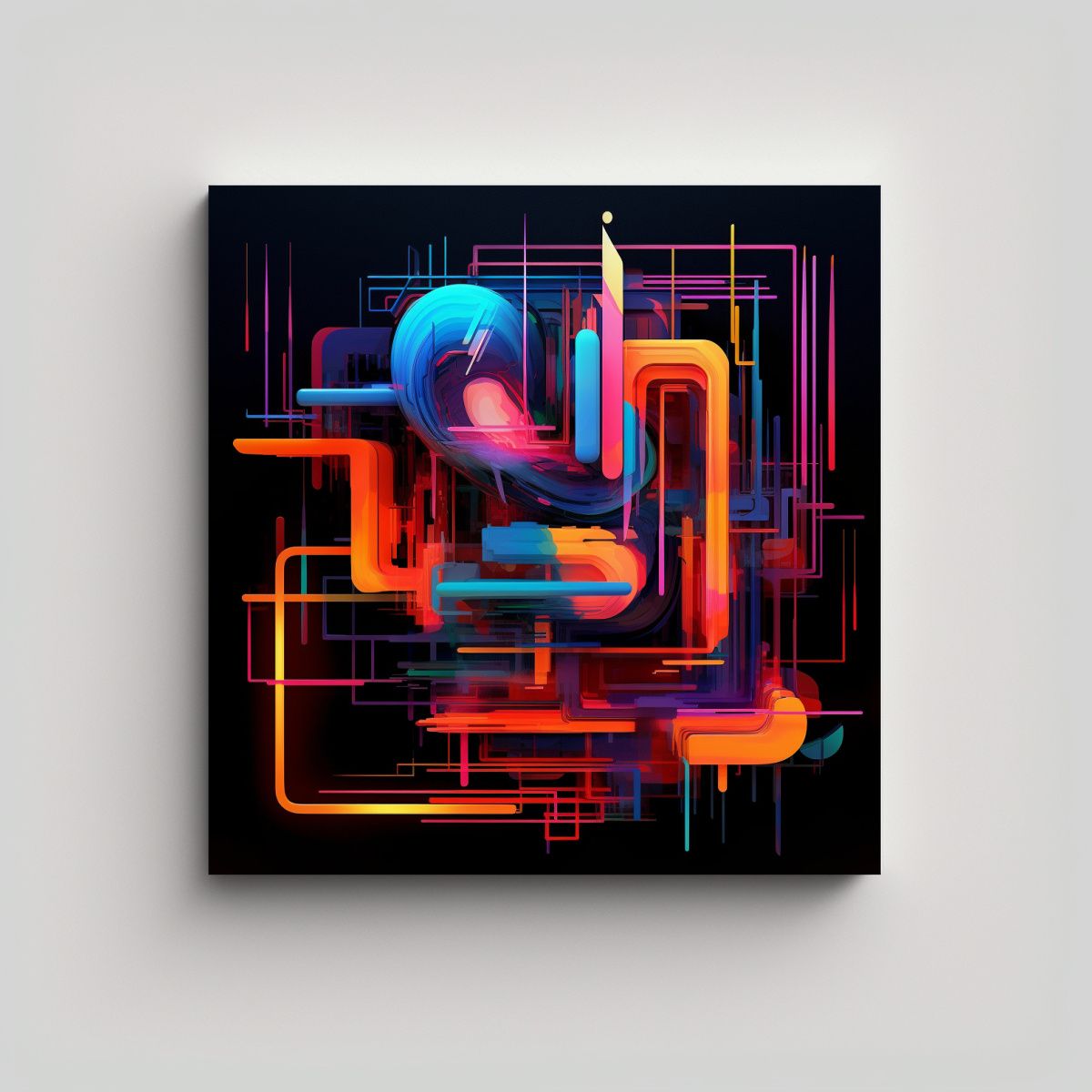 GENERICO - Pinturas Abstractas En Neón Para Espectacular 60x60 Cm