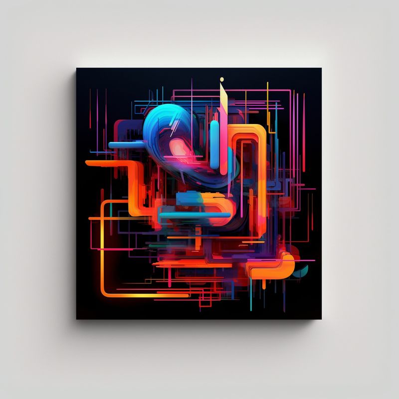 GENERICO - Pinturas Abstractas En Neón Para Espectacular 60x60 Cm