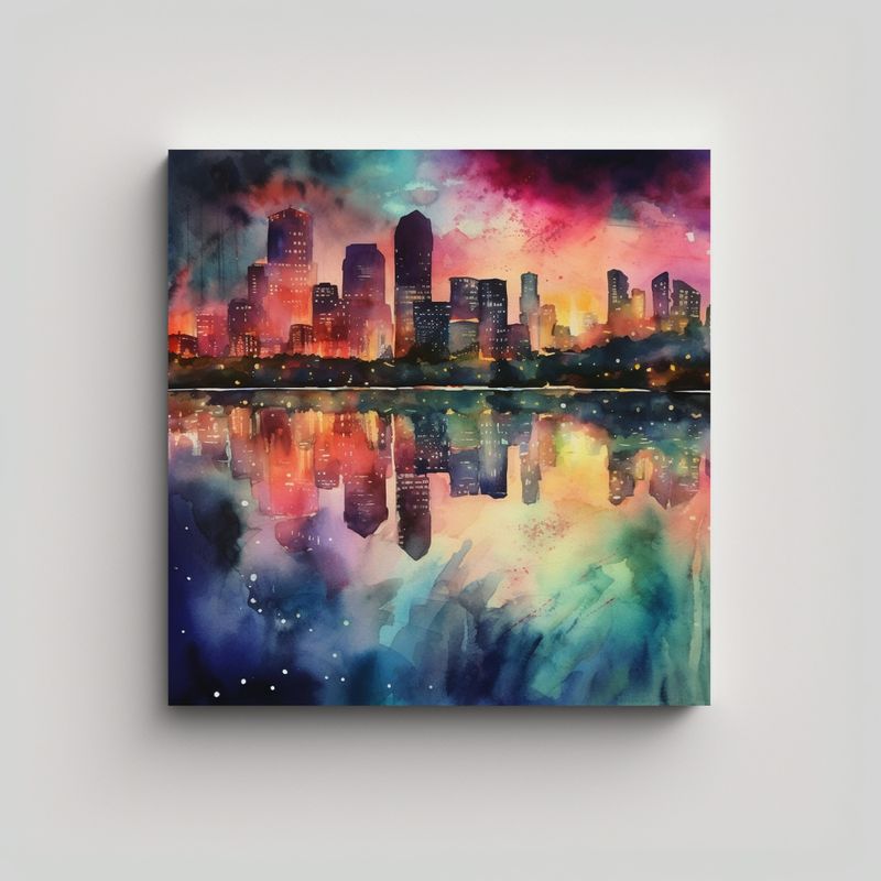 GENERICO - Pinturas Decorativas De La Ciudad Nocturna 60x60 Cm