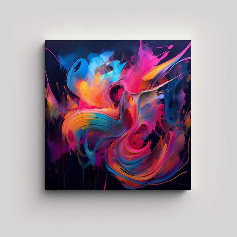 GENERICO - Tela En Bastidor Movimiento Hogar Deco Arte 90x90 Cm