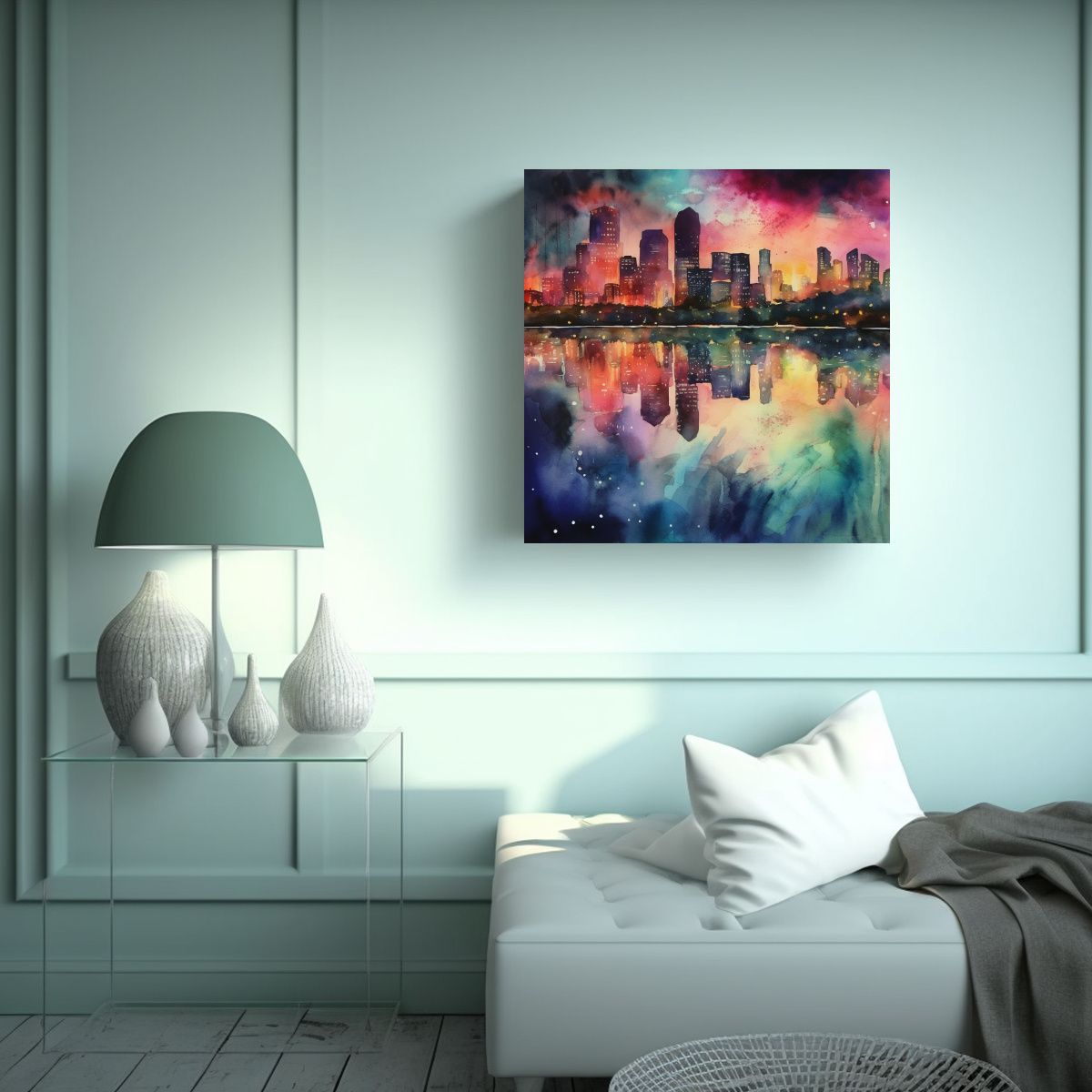 GENERICO - Pinturas Decorativas De La Ciudad Nocturna 50x50 Cm