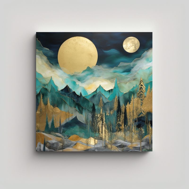 GENERICO - Pintura Decorativa De Paisaje Abstracto De 80x80 Cm
