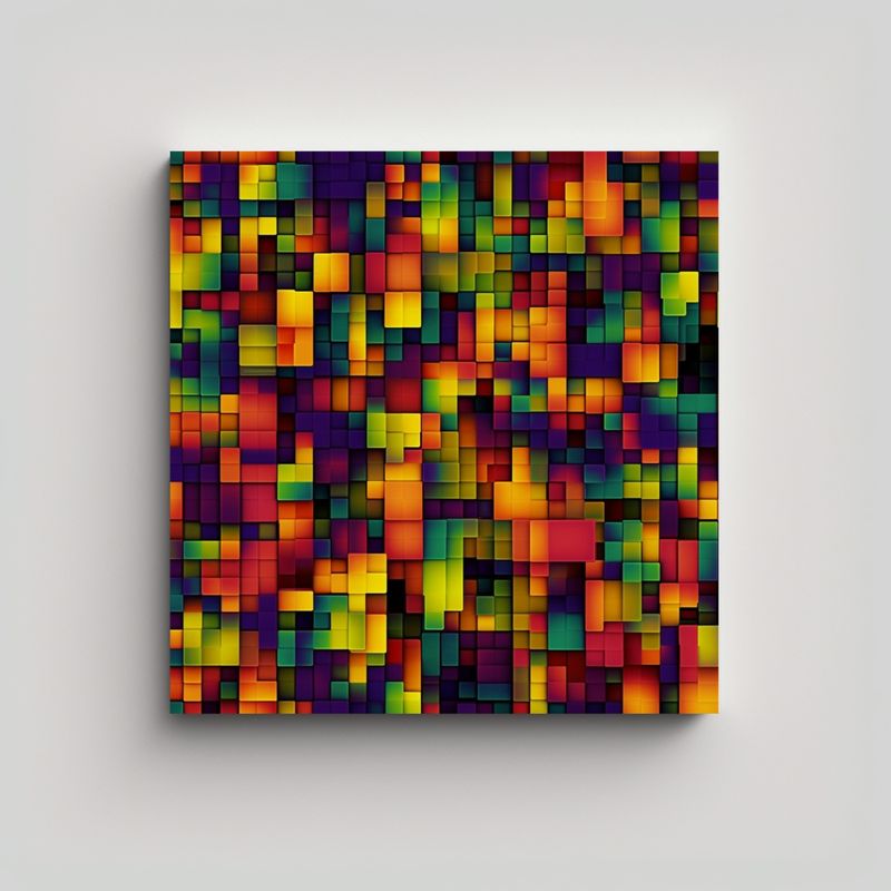 GENERICO - Pintura Decorativa Movimiento Baño M Pixel Art 70x70 Cm