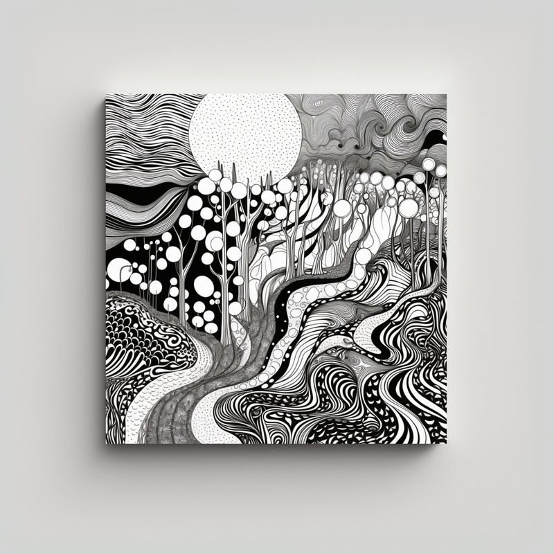GENERICO - Lienzo Moderno Elegancia En Blanco Y Negro 50x50 Cm