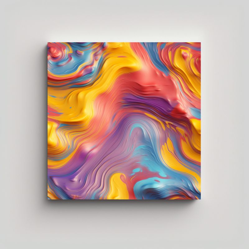 GENERICO - Cuadro De Pared Cuadrado Con Textura De Aceite 70x70 Cm