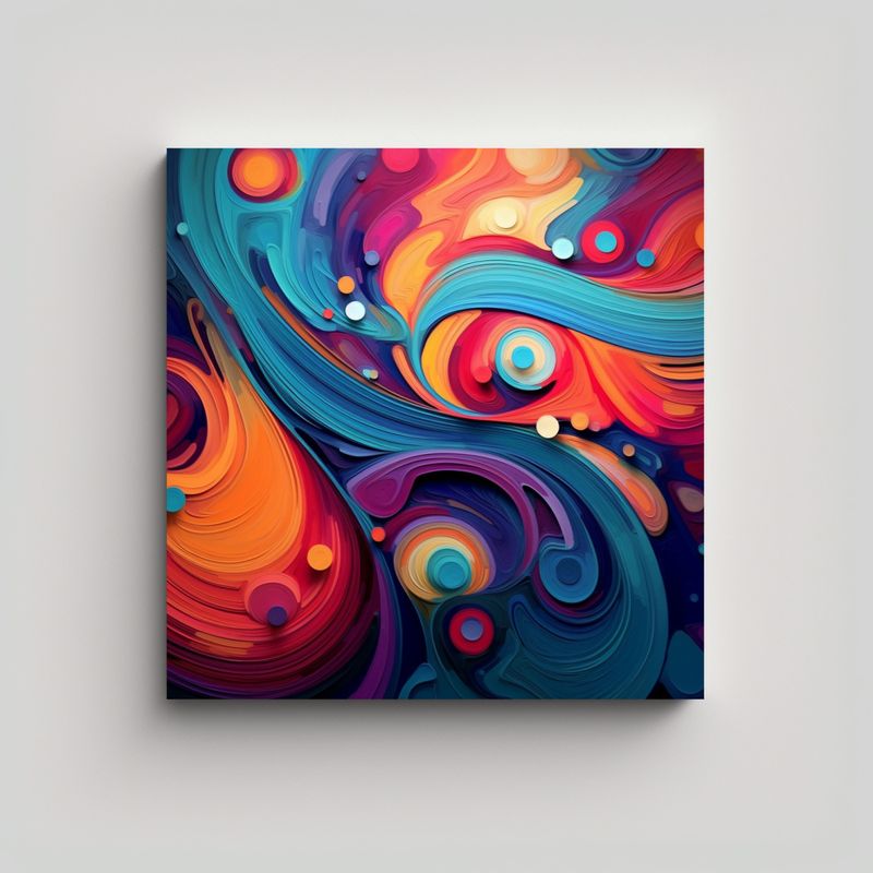 GENERICO - Pinturas Abstractas Coloridas Con Composición 60x60 Cm