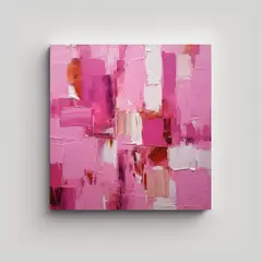 GENERICO - Cuadro Dasha Abstracción En Tonos Rosados 50x50 Cm