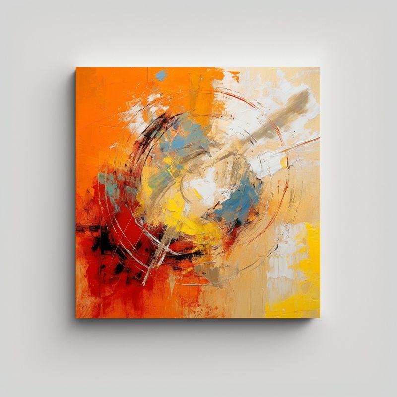GENERICO - Cuadro Abstracto Decorativo Con Colores Soleados 60x60 Cm