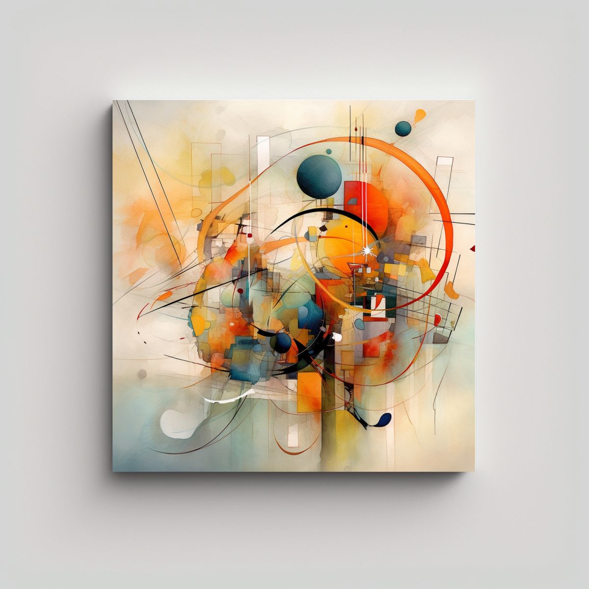 GENERICO - Tela En Bastidor Impreso: Arte Abstracto Que 80x80 Cm