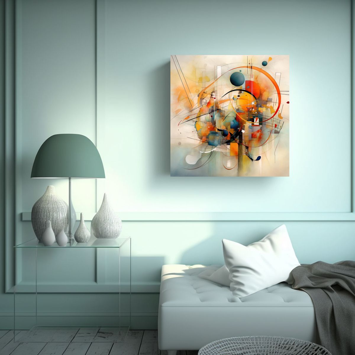 GENERICO - Tela En Bastidor Impreso: Arte Abstracto Que 80x80 Cm