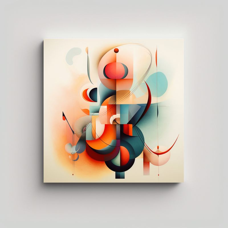 GENERICO - Pinturas Decorativas De Formas Abstractas Con 90x90 Cm