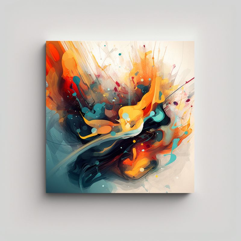 GENERICO - Pintura En Bastidor Abstracta NFT Intensa 80x80 Cm