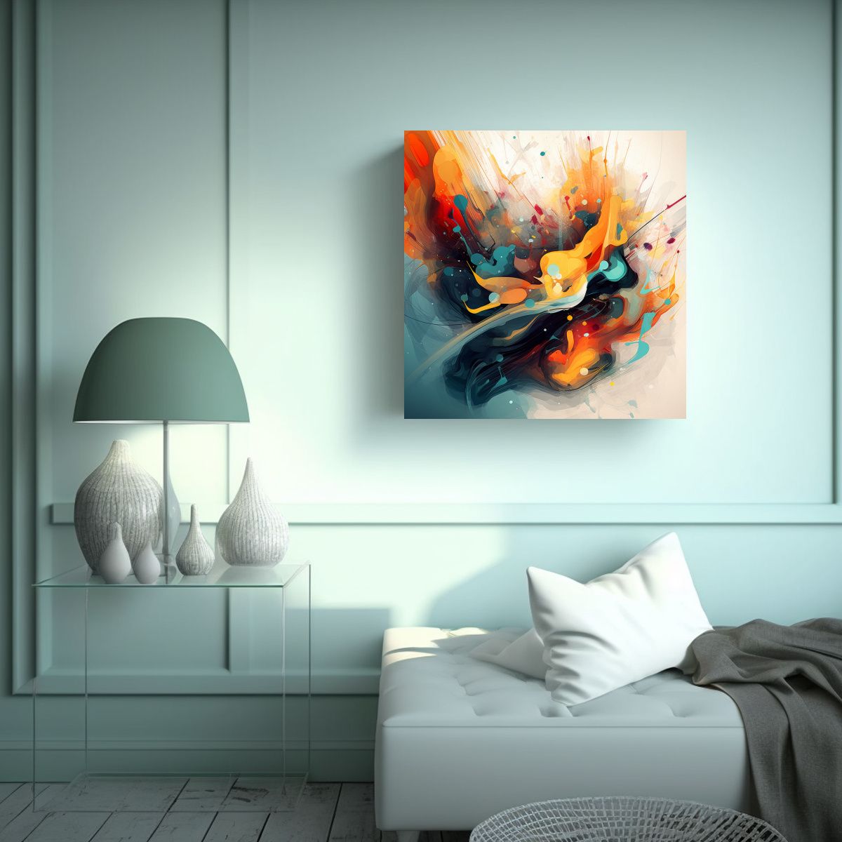 GENERICO - Pintura En Bastidor Abstracta NFT Intensa 70x70 Cm