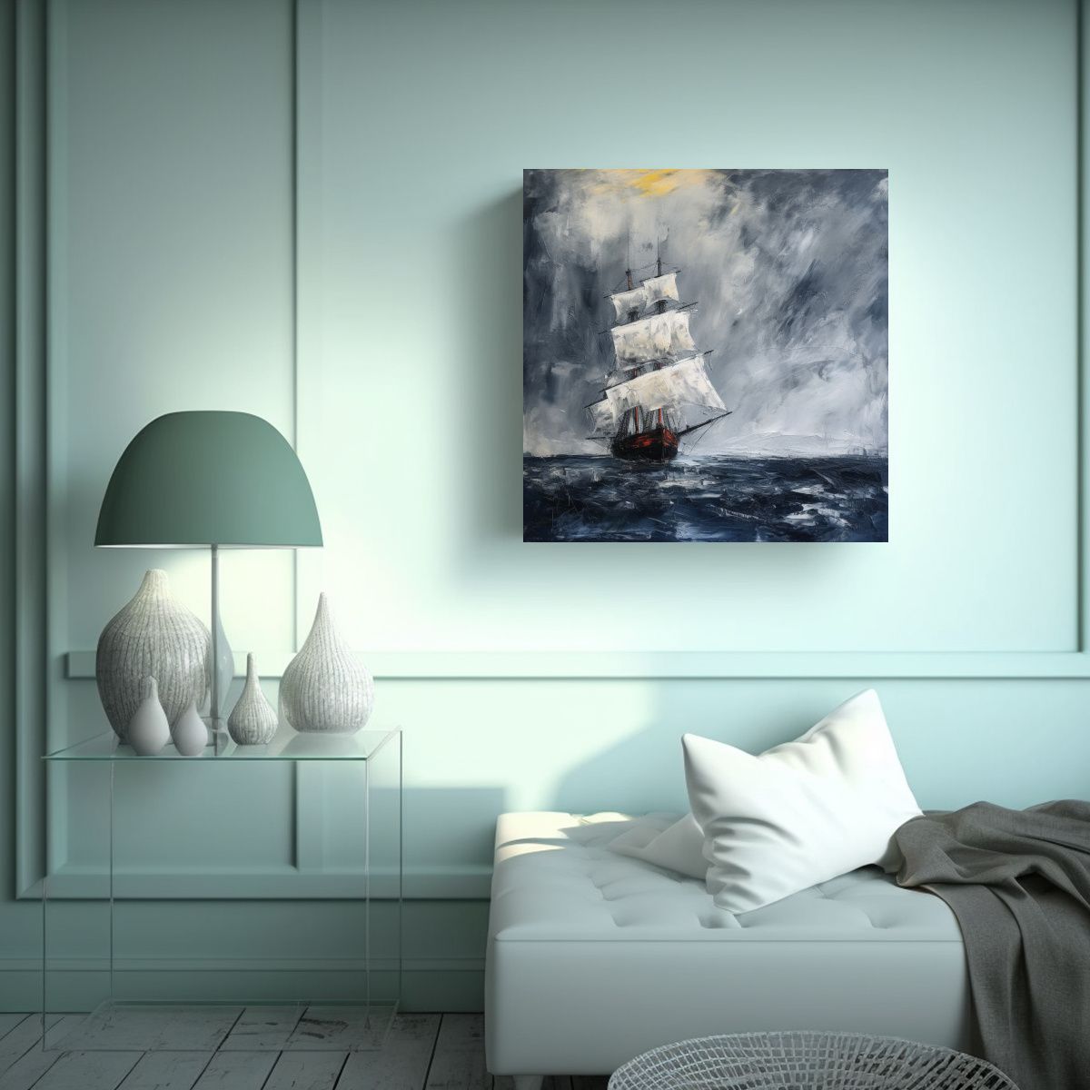 GENERICO - Pintura Decorativa De Lienzo Con Colores Ambiente 80x80 Cm