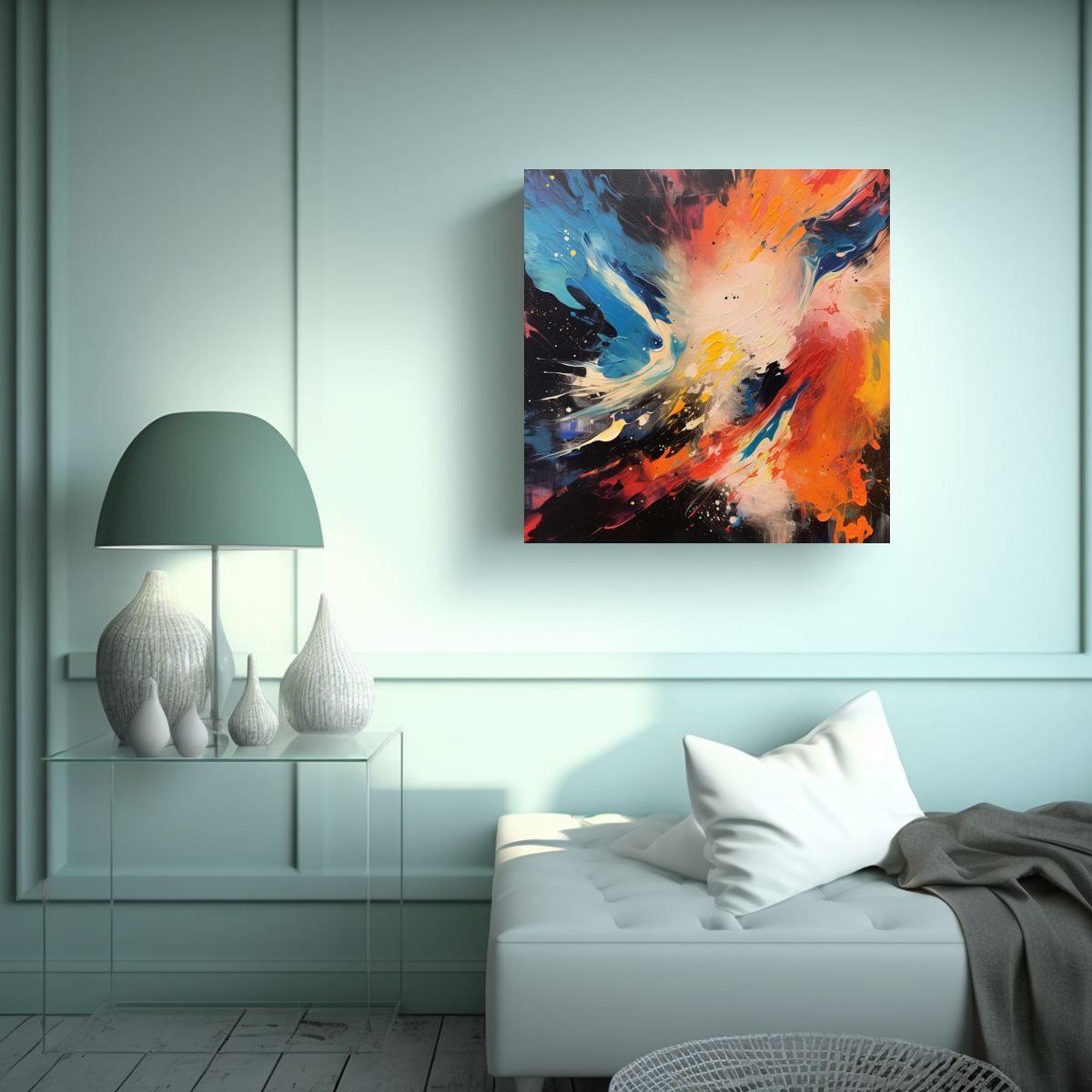 GENERICO - Pintura Abstracta Para Decorar Habitación Con 80x80 Cm