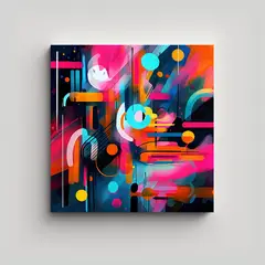 GENERICO - Pintura Abstracta Generada Por IA De Canva: 80x80 Cm