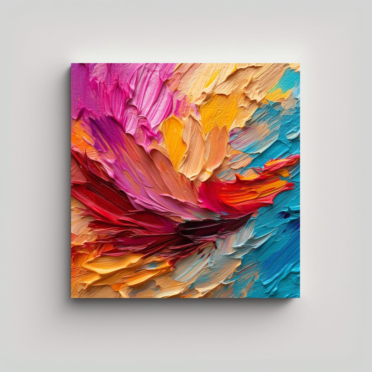 GENERICO - Pintura Al óleo Moderna Con Espátula Y Textura 90x90 Cm