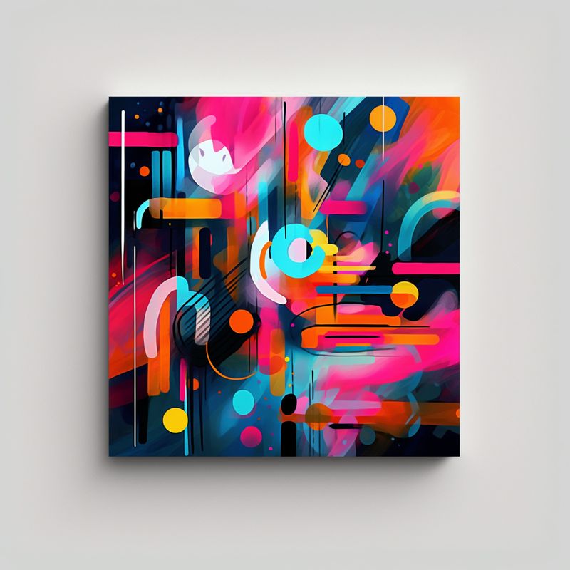 GENERICO - Pintura Abstracta Generada Por IA De Canva: 50x50 Cm