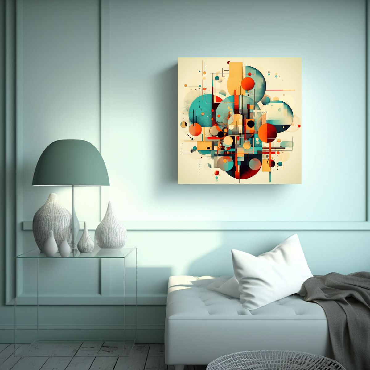 GENERICO - Cuadro Abstracto De Tela En Estilo Patrón 90x90 Cm