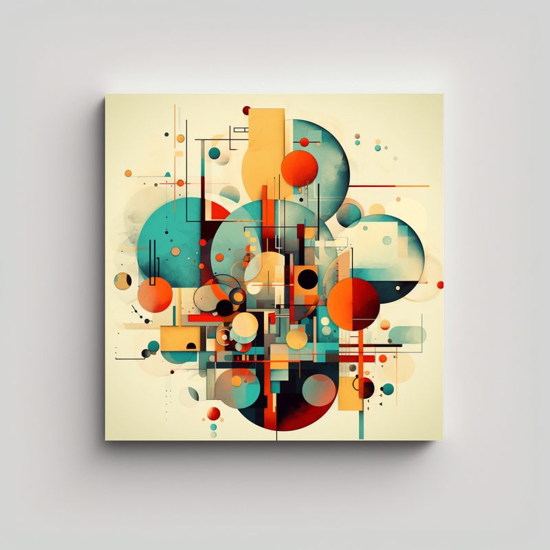 GENERICO - Cuadro Abstracto De Tela En Estilo Patrón 50x50 Cm