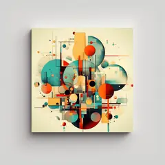 GENERICO - Cuadro Abstracto De Tela En Estilo Patrón 50x50 Cm.