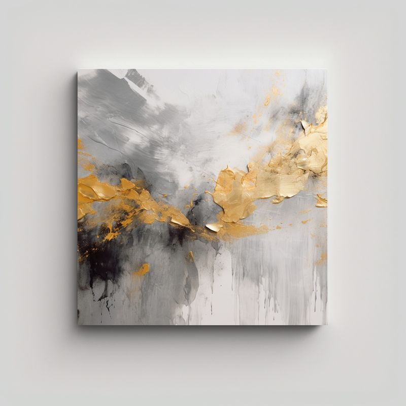 GENERICO - Pintura Abstracta Atmosférica Calma Con Detalles 50x50 Cm