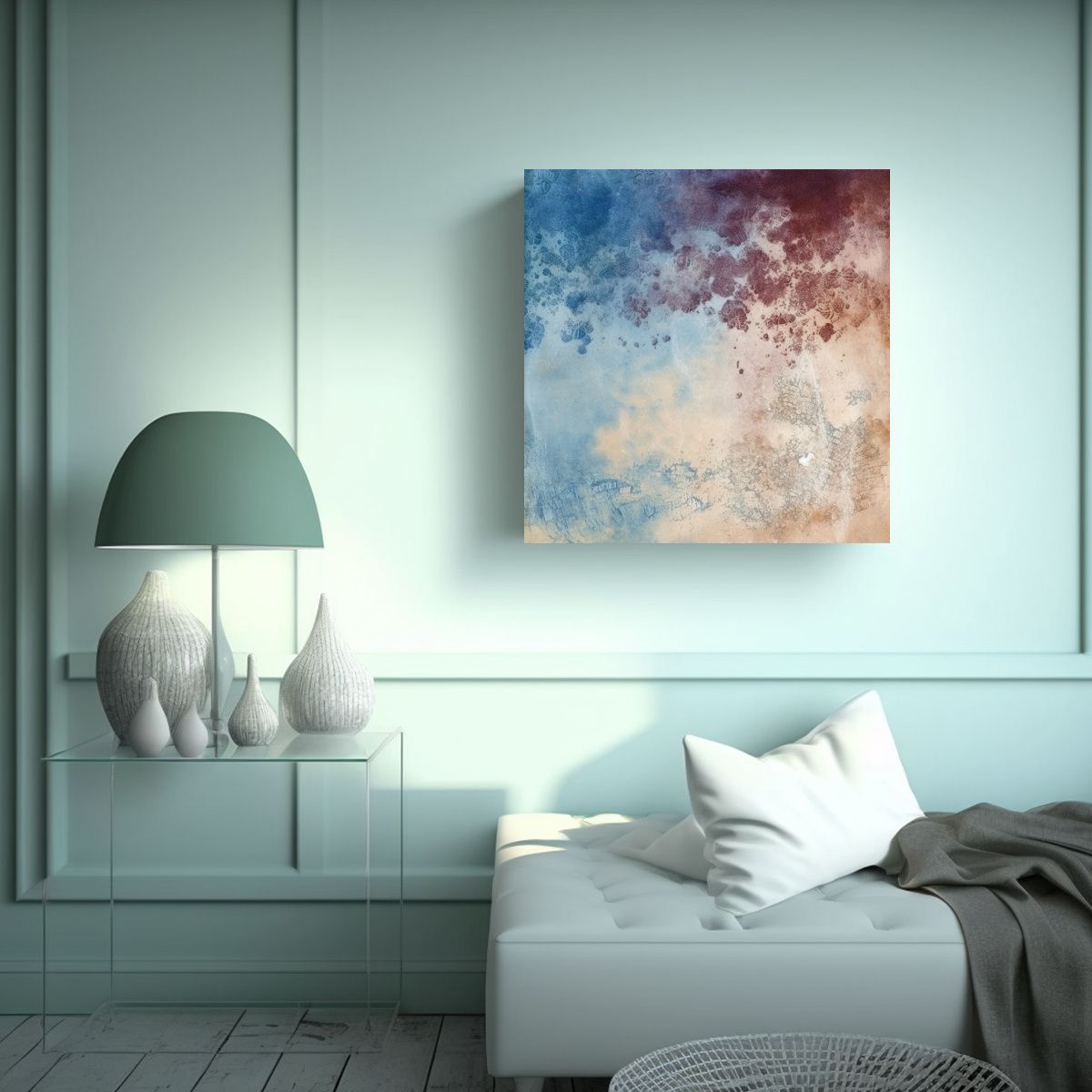 GENERICO - Pintura Decorativa Abstracta En Lienzo Sublimado 90x90 Cm