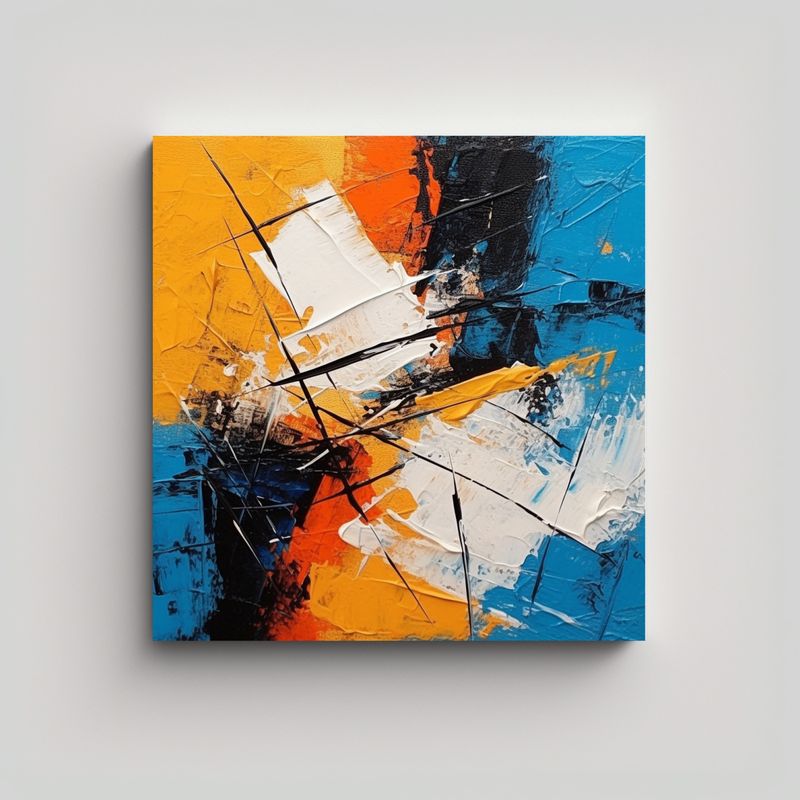 GENERICO - Cuadro Abstracto Acrílico Moderno En Estilo 60x60 Cm