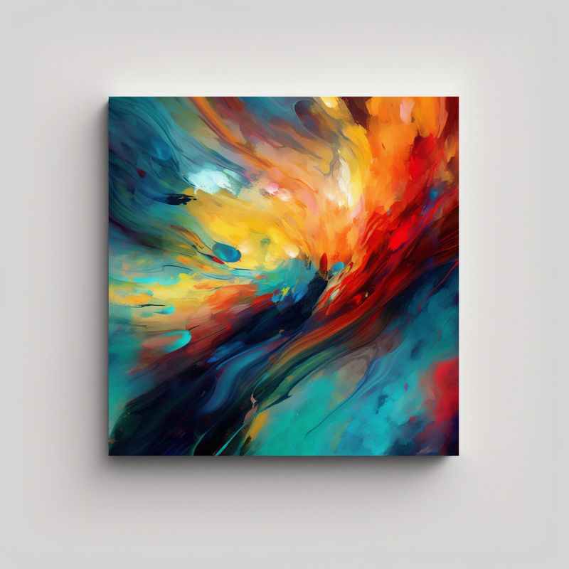 GENERICO - Pinturas De Arte Abstracto De Colores Vibrantes 80x80 Cm
