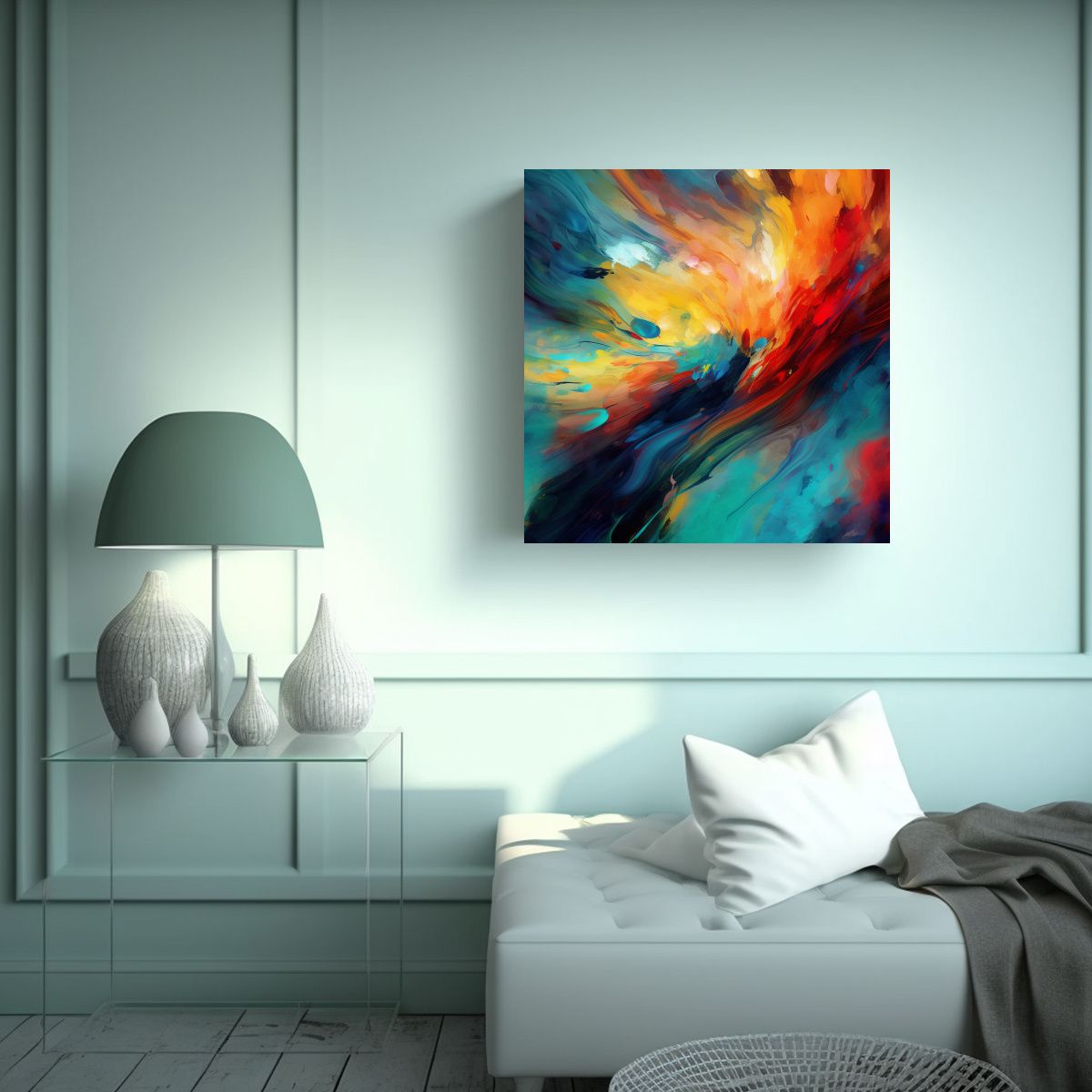 GENERICO - Pinturas De Arte Abstracto De Colores Vibrantes 70x70 Cm
