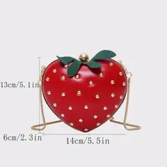 GENERICO - Cartera en forma de corazón diseño frutilla casual y versátil