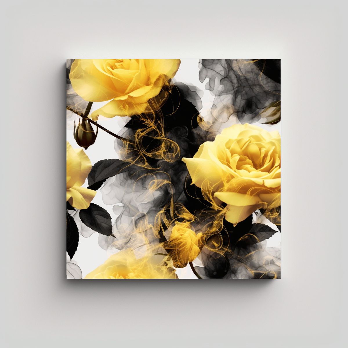 GENERICO - Cuadro Lienzo Inspirador Alegre Rosas Amarillas Y 90x90 Cm