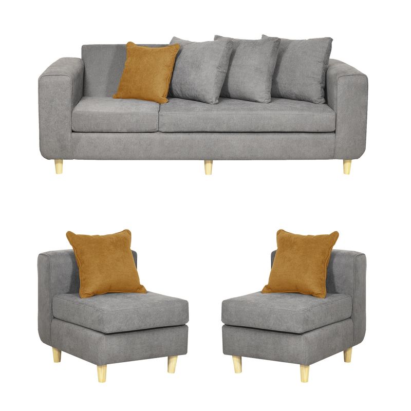 INNOVAMUEBLES - Living 311 Eagle Gris Calugas Amarilla-Gris