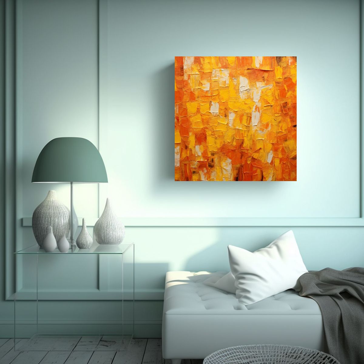 GENERICO - Cuadro Inspirador Textura óleo Sobre Lienzo 80x80 Cm