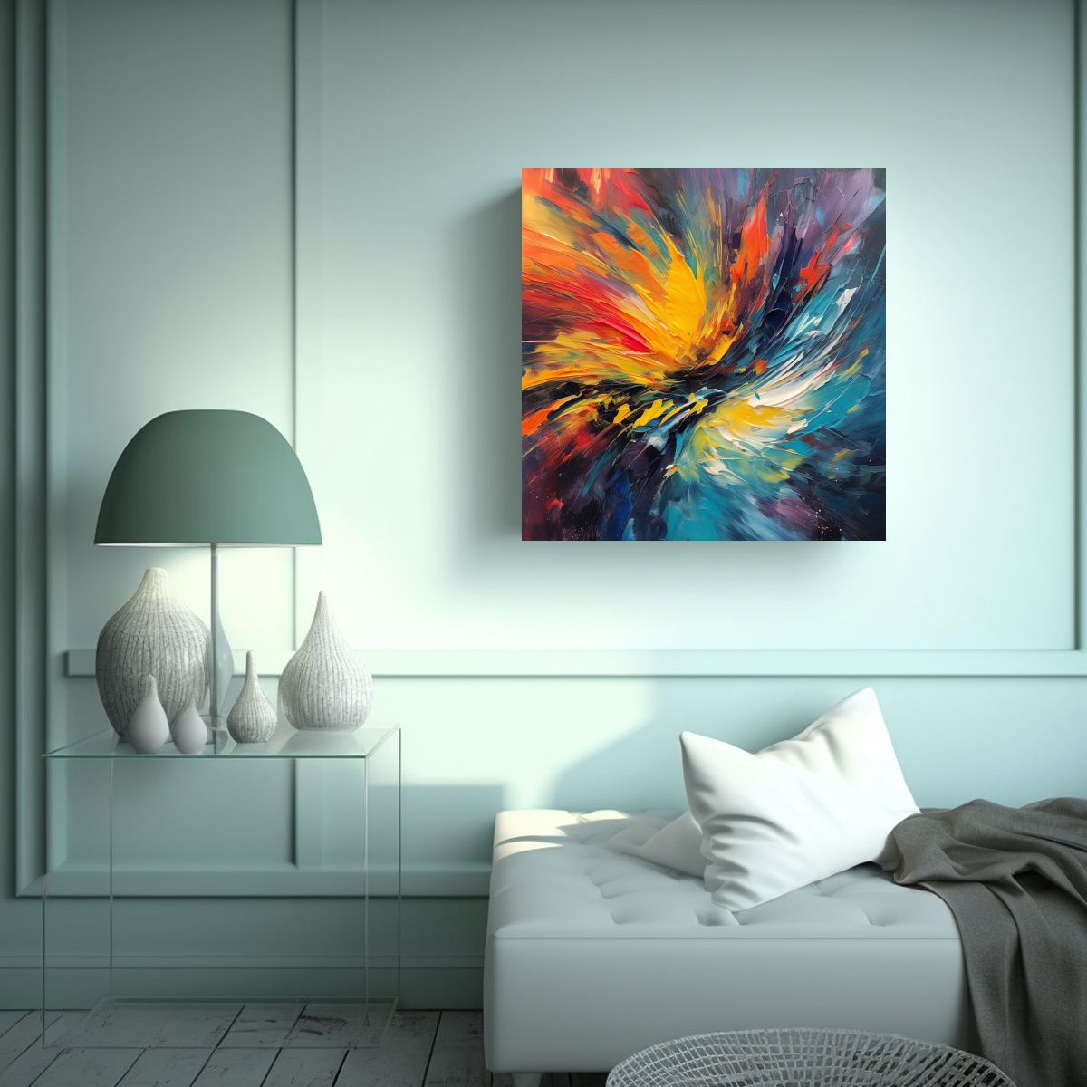 GENERICO - Pintura En Bastidor Moderno De Visión Id700238 80x80 Cm