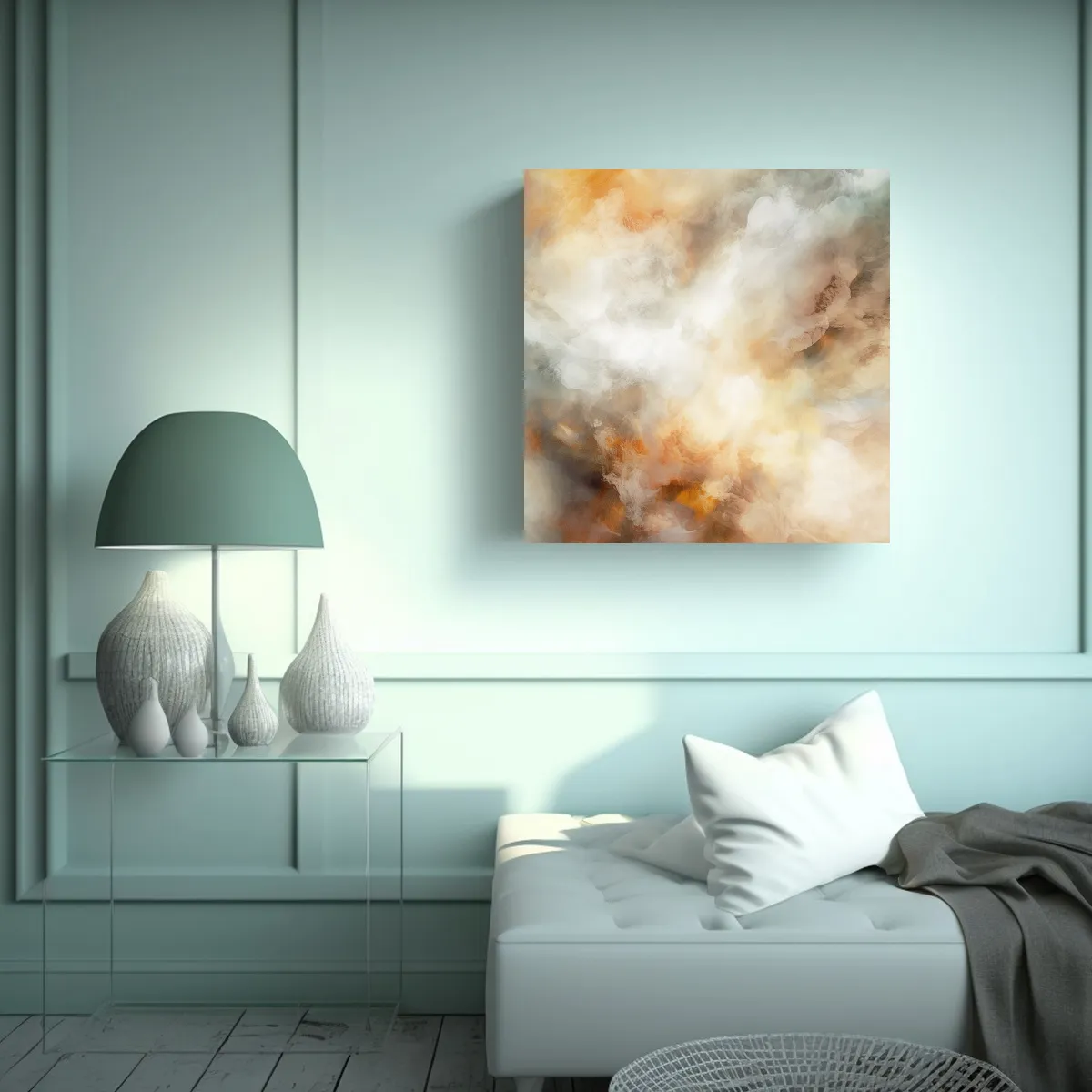 GENERICO - Cuadro Decorativo Abstracto Con Fondo Nebuloso En 90x90 Cm